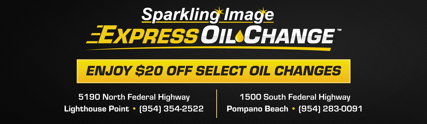 Sparkling Image Express Oil Change - $20 Off Select Oil changes in South Florida